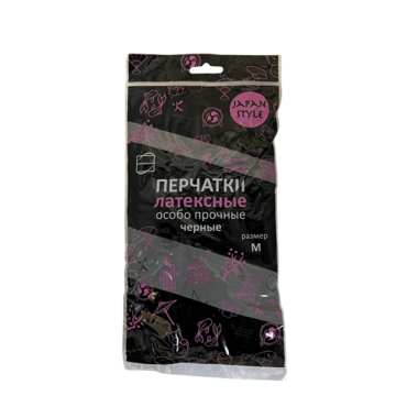 Перейти на страницу товара Перчатки резинов. Japan Style черные (М) 12/120