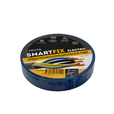 Изолента SmartFix/ФАЗА 15мм 20м  СИНЯЯ /10
