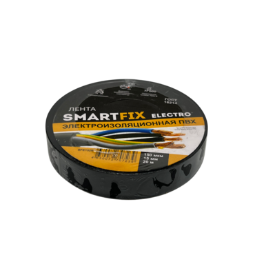 Изолента SmartFix/Smartbuy 15мм 20м  ЧЕРНАЯ /10