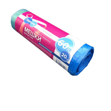 Перейти на страницу товара Мусорные Пакет в рул.60л Clear Line( С ЗАВЯЗКАМИ ) (20шт)(25рол)