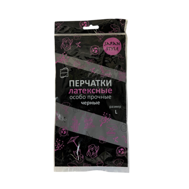 Перейти на страницу товара Перчатки резинов. Japan Style черные (L) 12/120