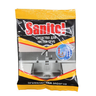 Средство для прочистки труб порошок SANITOL 90г /24
