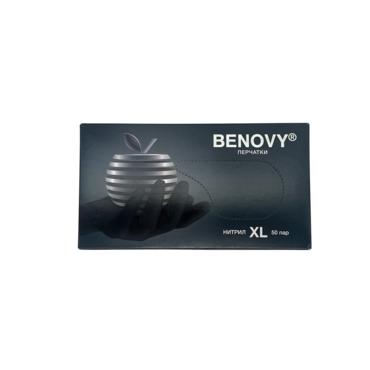 Перчатки Нитрил- Черные--  BENOVY --XL     