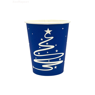 Стакан бум--250 мл  НОВЫЙ ГОД    СИНИЙ (50)(1000)