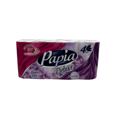 ТБ Папия (Papia) ДЕЛЮКС АРОМА ДОЛЬЧЕ ВИТА 4слоя 8рул. (7уп)