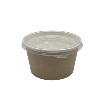 Супница картонная Крафт 500 мл + крышка d-120мм 100/500