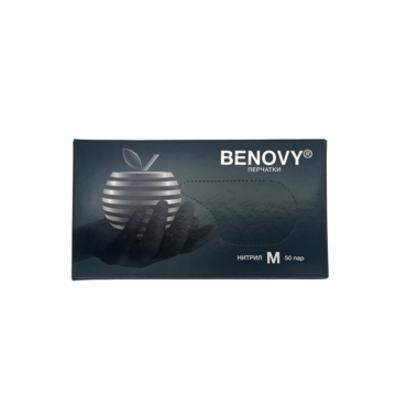 Перчатки Нитрил- Черные--  BENOVY --M