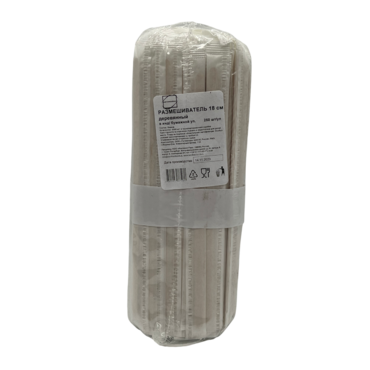 Размешиватель деревянный  18см инд. уп. В БУМАГЕ (250шт/уп)