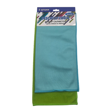 Набор Салфеток из микрофибры для стекол и зеркал 2шт 30х30;30х35 Antella арт 25013