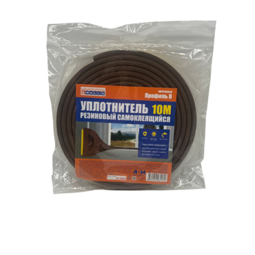 Уплотнитель (резиновый) КОРИЧН САМОКЛ D-профиль 10м /100 АДМ
