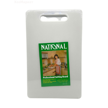 Доска разделочная ПЛАСТИК прямоуг NATIONAL 230х370х8мм Белая
