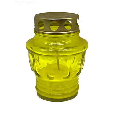 Свеча лампадка стекло H11см D 150 микс